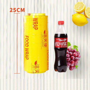 (Home Bliss Hub)25 x 300cm Food Grade PVC Cling Wrap Plastic Food Wrap for Packaging Big Roll Non-stick Cling Wrap