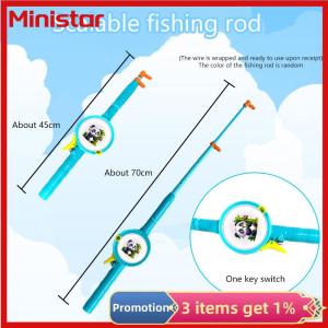 Ministar 2025 New Kids Handheld Fishing Rod Kite With Tails Outdoor Interactive Toy For Fun Parent Child Activities