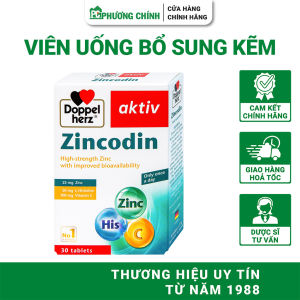 Viên Uống Bổ Sung Kẽm Doppelherz Zincodin - Bổ Sung Kẽm Cho Nam & Nữ Giới Hỗ Trợ Tăng Đề Kháng 30 Viên/Hộp