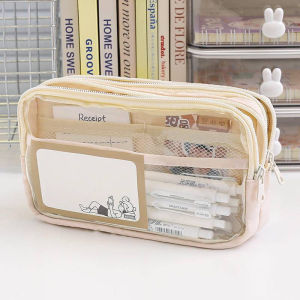 4 Styles Kawaii Pencil Cases PVC Transparent Large Capacity Pencil Bag Pouch Holder for Girls Office Student Stationery Organizer School Supplies kids stationery gifts