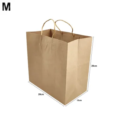 SHIOK Square Shaped Brown Kraft Paper Bag For Flower Arrangement Bouquet Pastry Cake Bakery Party Gift PB1020