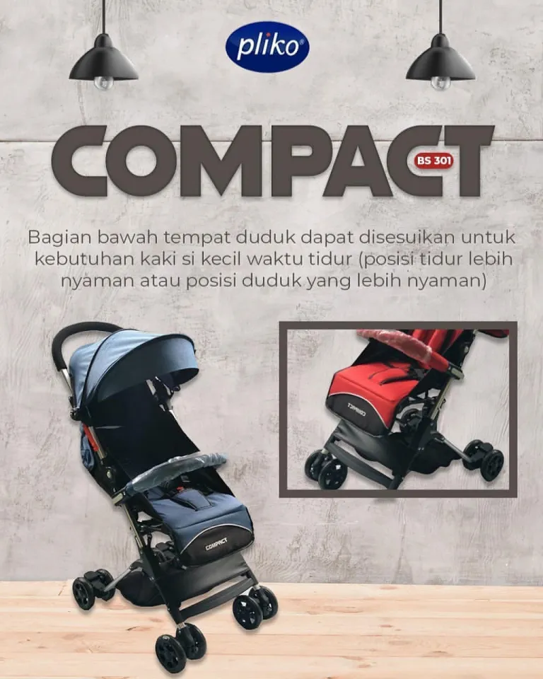 Stroller bayi Pliko Compact 301 Cabin size Lazada Indonesia