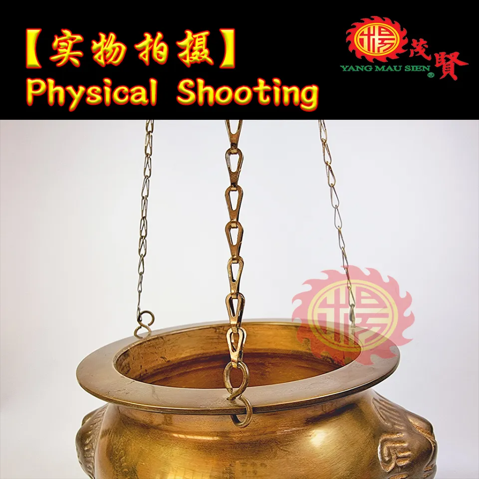 YMS 100%纯铜挂式天公香炉狮头炉拜神香炉宫庙香炉Copper Incense