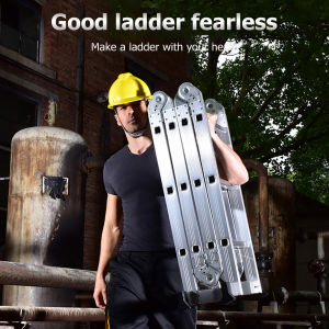 CHUANGCHAO 12FT 16FT 20FT Foldable Ladder 4x3 4x4 4X5 Multi Purpose Aluminum Ladders portable aluminum double ladder suitable for various scenes