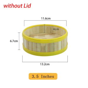 WENYOU 1Pcs 3.5-8 inch Bamboo Steamer Multi-function Handmade Kitchen Cookware  With Lid Dumpling Steamer Chinese Food Making