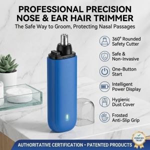 German Quality Electric Nose Hair Trimmer Portable Rechargeable USB Trimmer Compact Nose Hair Clipper Grooming Device for Men Daily Personal Care