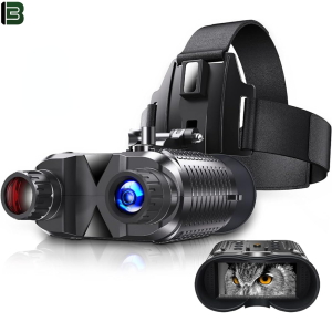 BekinTek 4K Helmet Mountable Night Vision Binoculars Head-mounted Telescope Rechargeable NVG Goggles Full Dark Observing Optics 8x Digital Zoom 4K Video 36M Photo Support 360P ENV Mode 4 Color Effect