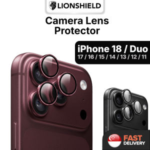 (SG) LionShield iPhone Camera Lens Protector 18 Pro Max / 18 Pro / Duo/ 17 Pro Max / 17 Pro / 17 / 17e / 17 Air / 16 Pro Max/16 Pro/16 Plus/16/15/14/13/12/11 Plus Mini Cover