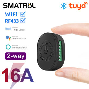SMATRUL 16A Tuya / Smartlife APP WiFi RF433 Smart Wireless Switch Light Mini Support 2 Way Module On Off Timer Light Breaker Voice Control For Google Home Alexa Tmall Genie