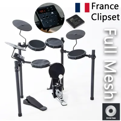 Digital Drum Set 8-Piece Compact Electronic Drumkit Digital Drum Set Full Mesh Net