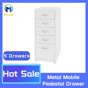 【Ready Stock】3/5/6 Drawers Metal Mobile Pedestal Drawer with Wheels File Organizer Metal Mobile Under Desk Drawer A4 File Cabinet