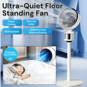 Smart Air Circulation Fan Remote Control Floor Fan Voice Control 3 Speed Oscillating with Air Purifier