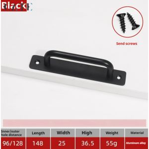 ที่ทันสมัยเรียบง่ายพื้นผิวติดตั้งตู้พื้นที่จับอลูมิเนียมคณะรัฐมนตรีมือจับประตูสีดำแข็งขยายลิ้นชักจับตู้เสื้อผ้ามือจับประตู