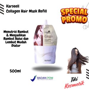 Karseell Masker Rambut Isi Ulang Kemasan Ekonomis Hemat Keratin Smoothing Kemasan Refill Maca Collagen Essence Repair - 500ml