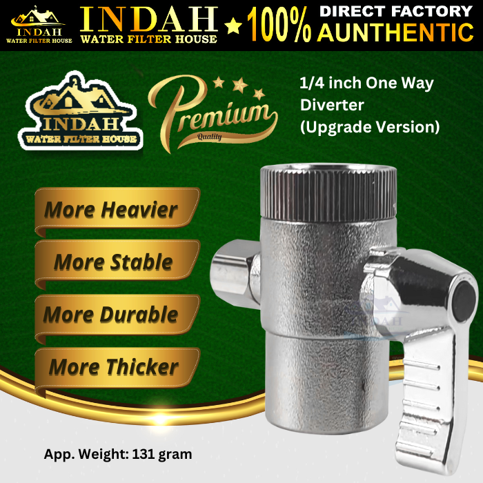 STANDARD ONE WAY Water Filter Diverter Valve / Adaptor For 1/4" Tube For Installing Water