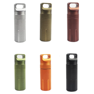 Hợp Kim nhôm trọng lượng nhẹ Thuốc Tổ Chức Túi Hộp đựng thuốc Chống Nước Container Móc Khóa Cho Thuốc Lưu Trữ