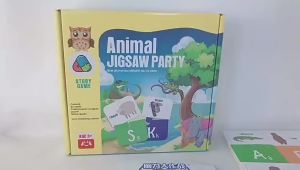 Renbo Toy Animal Puzzle Party Sharp eyes and quick hands for word learning Early Education Parent-Child Childrens Tabletop Games