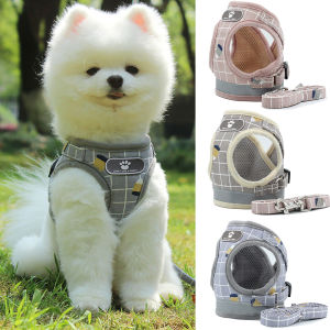 Teabelle  1Pcs Dog Soft Adjustable Harness Pet Cat Walk Out Harness Vest Collar Hand Strap for Small Medium Large Dogs