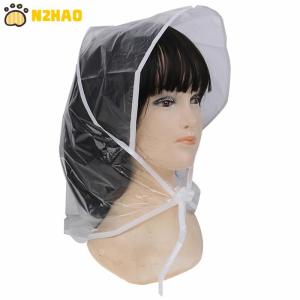 【N2HAO】 1Pcs Protect Hairstyle Rain Hat Plastic Bonnet for Women and Lady Clear