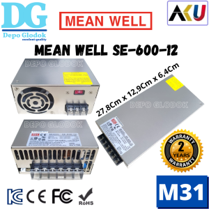 MEANWELL POWER SUPPLY / TRAVO SE-600-12 INDOOR BERGARANSI MEAN WELL - M31