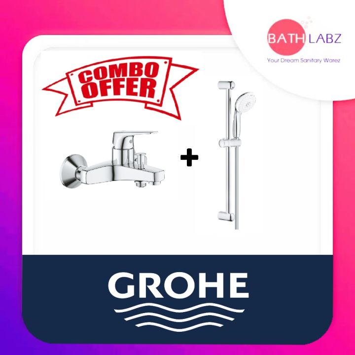 GROHE 23601000 BAUFLOW SINGLE-LEVER BATH/SHOWER MIXER + TEMPESTA ...