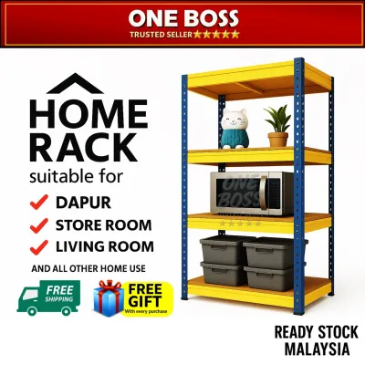 [READY STOCK] 1BOSS 4 Tier Boltless Medium Duty Rack Warehouse Store Office File Home Storage kitchen laundry minimart rack
