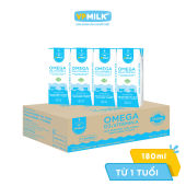 [Thùng 48 hộp 180ml] Sữa Dinh Dưỡng Tiệt Trùng VPMilk Omega ÍT ĐƯỜNG hộp cho bé trên 1 tuổi