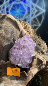 Bông hoa đá Thạch Anh tím tự nhiên lắp lánh năng lượng thiền định vũ trụ 809