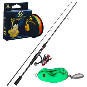 Set Joran Pancing dan Pemutar Senar Joran Pancing 1.8M 2 Bagian dengan Penggulung Senar Pancing 13BB untuk Pria dan Wanita