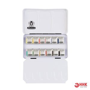 Schmincke AKADEMIE AQUARELL เกรด Premium Artist  ชุดสีน้ำก้อน 12สีx1/2pans  กล่องโลหะคลาสสิค