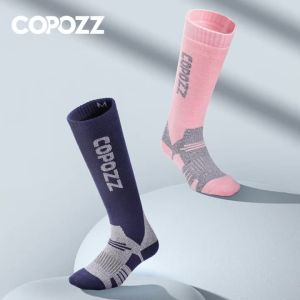 COPOZZ Winter Men Women Thermal Ski Socks Warm Merino Wool Snowboard Cycling Skiing Soccer Socks Thickened Calf Long Ski Socks2026