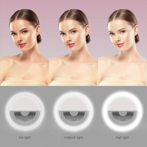 RGB Selfie LED Ring Light for Phone Rechargeable Clip-on Circle Mini Mobile Phone Lights Lamp on the Makeup Mirror
