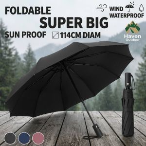 Foldable Umbrella Dual Use Wind Resistant Uv Protection 10 Ribs Portable Water Repellent Daily