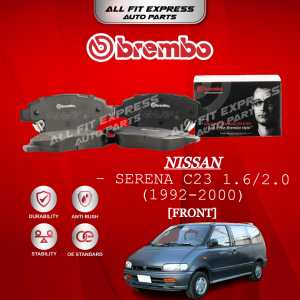 NISSAN SEREAN C23 1.6 / 2.0 (1992 - 2000) FRONT (DEPAN) BREMBO BRAKE PAD 100% ORIGINAL AUTHENTIC PRODUCT (PRICE FOR 4 PCS)