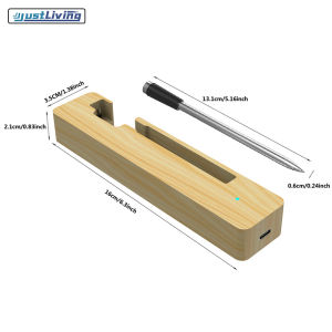 Justliving Không Dây Thông Minh Nhiệt kế thịt 600ft tầm xa Nhiệt kế thực phẩm Với Bluetooth Booster Và Không Thấm Nước Thép Không Gỉ Prober Cho BBQ/Lò Nướng/Bếp/Hút Thuốc/Rotisserie dụng cụ nhà bếp