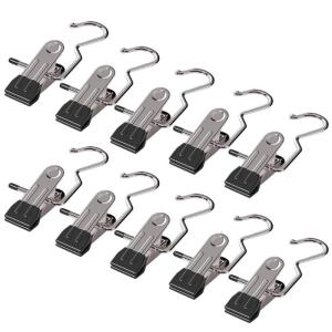 10Pcs/lot Multifunctional Hanger Adjustable Clothes Pants Storage Rack Stainless Steel Clips Portable Travel Towel Hooks