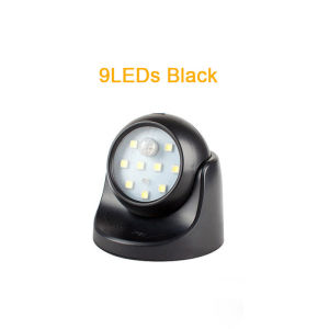 Không Dây 9 LED Cảm Biến Chuyển Động PIR Đèn Ban Đêm 360-Độ Xoay Phát Hiện Không Dây Đèn Ngủ Ban Đêm Đèn Ban Đêm Tự Động Bật/Tắt Tủ Đèn Hành Lang