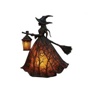 Gothic Phù Thủy đèn ngủ Halloween Nhà Kiểu dáng ấm áp phát sáng nhựa trang trí thủ công cho trong nhà máy tính để bàn và bày hàng lên giá