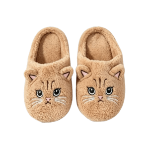 SINGLE Fluffy Texture Plush Slippers Non-Slip Sole Cartoon Cat Autumn Winter Slippers Cozy Lovely Women Men Slipper Autumn Winter Season