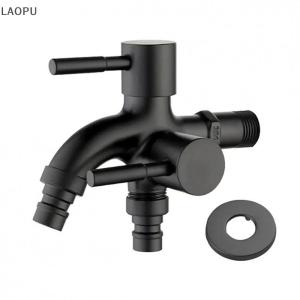 🎉【Low price】🎉LAOPU 304 Stainless Steel Faucet One Into Two Out Multifunction Double-outlet Washing Machine Faucet Outdoor Garden Sink Pool Faucet