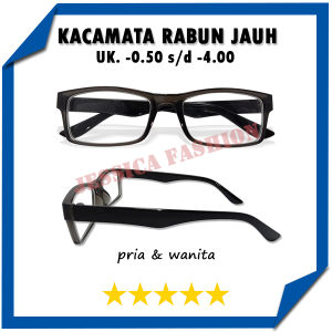 Kacamata Minus -0.50 sampai -4.00 Frame Kotak Abu Glossy Bening Full Rim Tebal Ringan Kokoh Gaya Baru Casual Sporty Cocok Untuk Yang Rabun Dekat PRIA WANITA