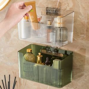 JIYAN2866 Acrylic Toilet Storage Rack Wall Mounted No-punch Bathroom Shelf Luxury Kitchen Storage Organizer