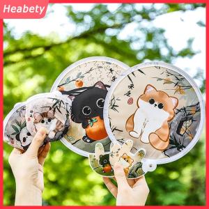 Heabety Phim Hoạt Hình Di Động Gấp Fan Hâm Mộ Kawaii Sáng Tạo Có Thể Gập Lại Fan Hâm Mộ Mùa Hè Mát Mẻ Tay Bay Đĩa Túi Vải Fan Quà Tặng Cho Trẻ Em
