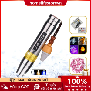 Đèn soi đá quy 3 màu đèn soi cua soi tiền giả BK Trắng Vàng Tím kèm sạc pin tặng đá ruby thô
