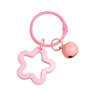 Dễ thương Sao Keychain với chuông Acrylic Keyring Túi Gói Mặt dây đeo ví cho ba lô nữ quyến rũ Tai nghe trường hợp trang trí