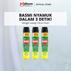 Baygon Aerosol Citrus Fresh 750ml x3