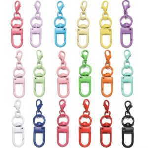 50pcs Metal Door Buckle + Lobster Claw Swivel Trigger Snap Hooks For Keychains And Jewelry Crafting