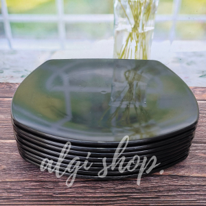 6PCS FREE SENDOK PIRING MELAMIN BESAR JUMBO 25CM MODEL KOTAK HITAM