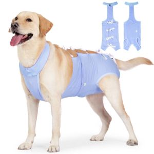 QEFEE Adjustable Dog Postoperative Clothes with Straps Vest Anti-licking Pet Clothes Soft Stretch Fabric Dog Surgery Clothes Pet