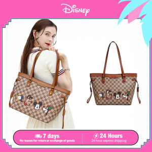 Disney Official Authentic Mickey Mouse Set Large Capacity Fit Ladies Khaki Bag Siri Fashion Trend Shopping Shoulder Bag Check Leather Bag